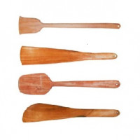 Naturedge Neem Wood Ladle Set of 4 - Dosa Ladle | Turner Spatula | Pan Spatula | Ladle Roti - Palta, Spatula set of 4