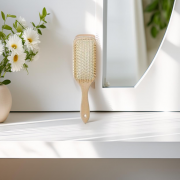 Handcrafted Bamboo Wood Hairbrush - Anti-Static, Lightweight, and Durable Grooming Tool | Gentle Detangling Brush for All Hair Types | Natural Wood Brush for Smooth, Frizz-Free Hair | Ergonomic Detangling Brush for Healthy, Shiny Hair | Eco-Conscious Deta